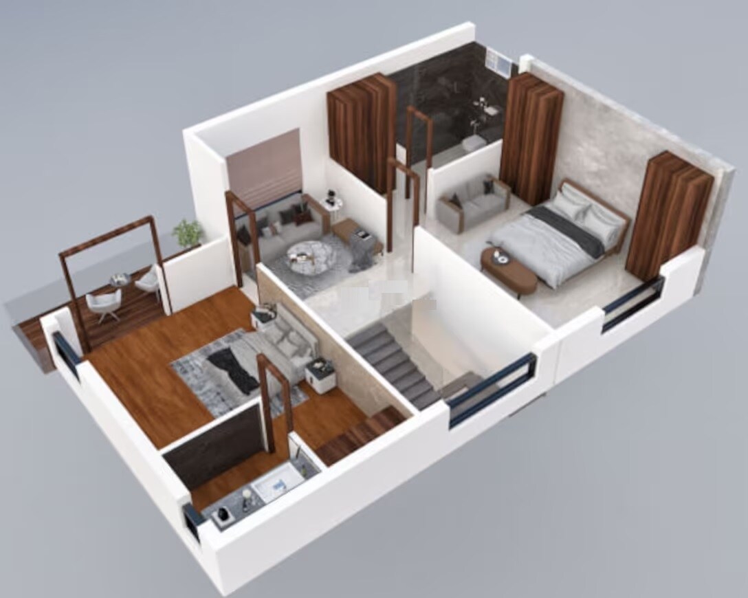 Floor plan of 2 BHK 1175 Sq. Ft. Apartment in Onecent Olive, Hyderabad