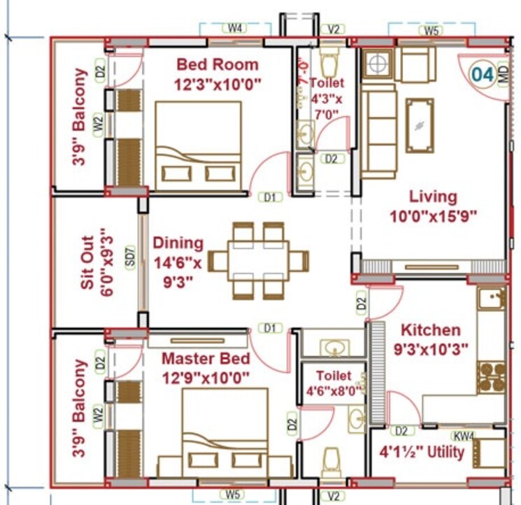Other, oorjita-vedant 2 Bedroom 1281 Sq.Ft. Apartment In Narsingi Hyderabad 8865149