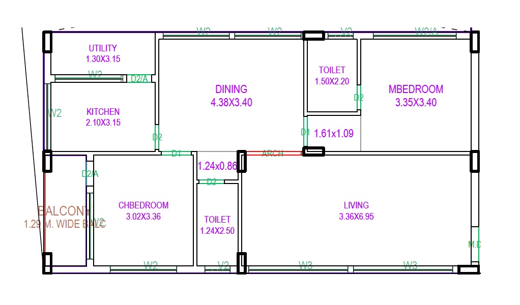 2 BHK 1150 Sq. Ft. Apartment in Orange Elite