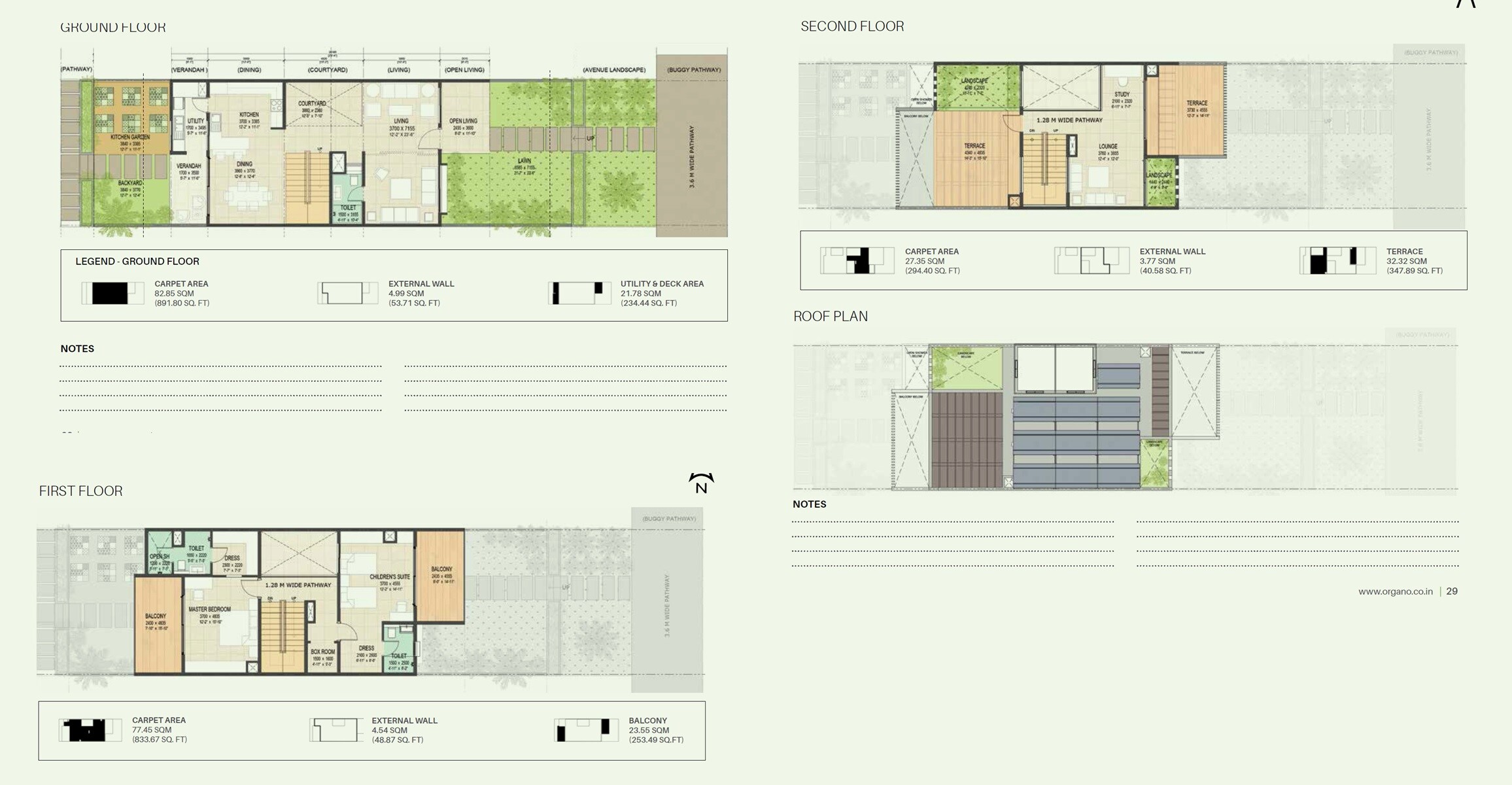 Floor plan of 2 BHK 3000 Sq. Ft. Villa in Organo Damaragidda, Hyderabad