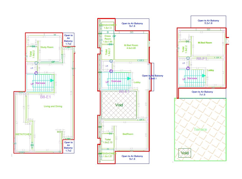 Floor plan of 3 BHK 4050 Sq. Ft. Villa in Organo Palgutta, Hyderabad