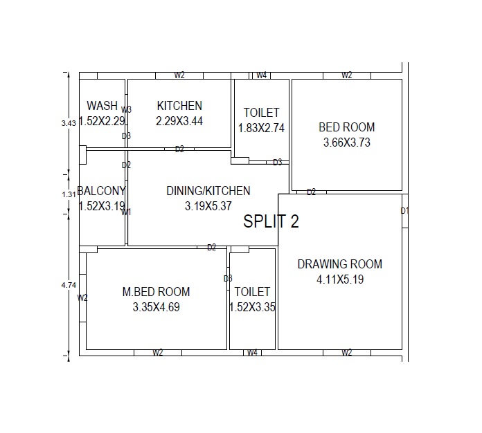 2 BHK 1280 Sq. Ft. Apartment in Paramount Hill County