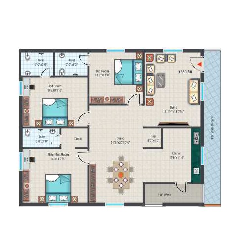 parijatha pride apartment 3 bhk 1800sqft 20235107095138