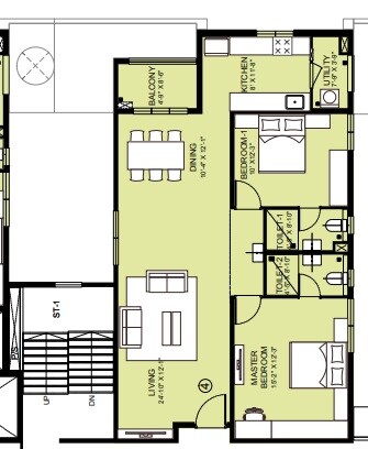 2 BHK 1214 Sq. Ft. Apartment