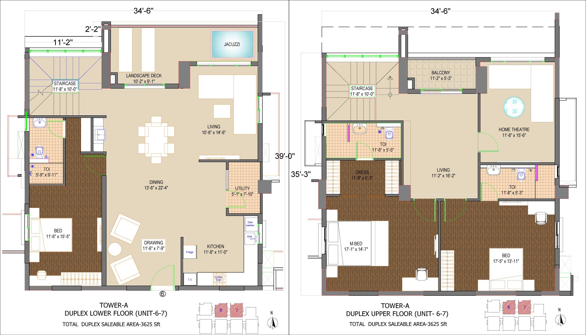 Floor plan of 3 BHK 3625 Sq. Ft. Apartment in Phoenix Golf Edge, Hyderabad