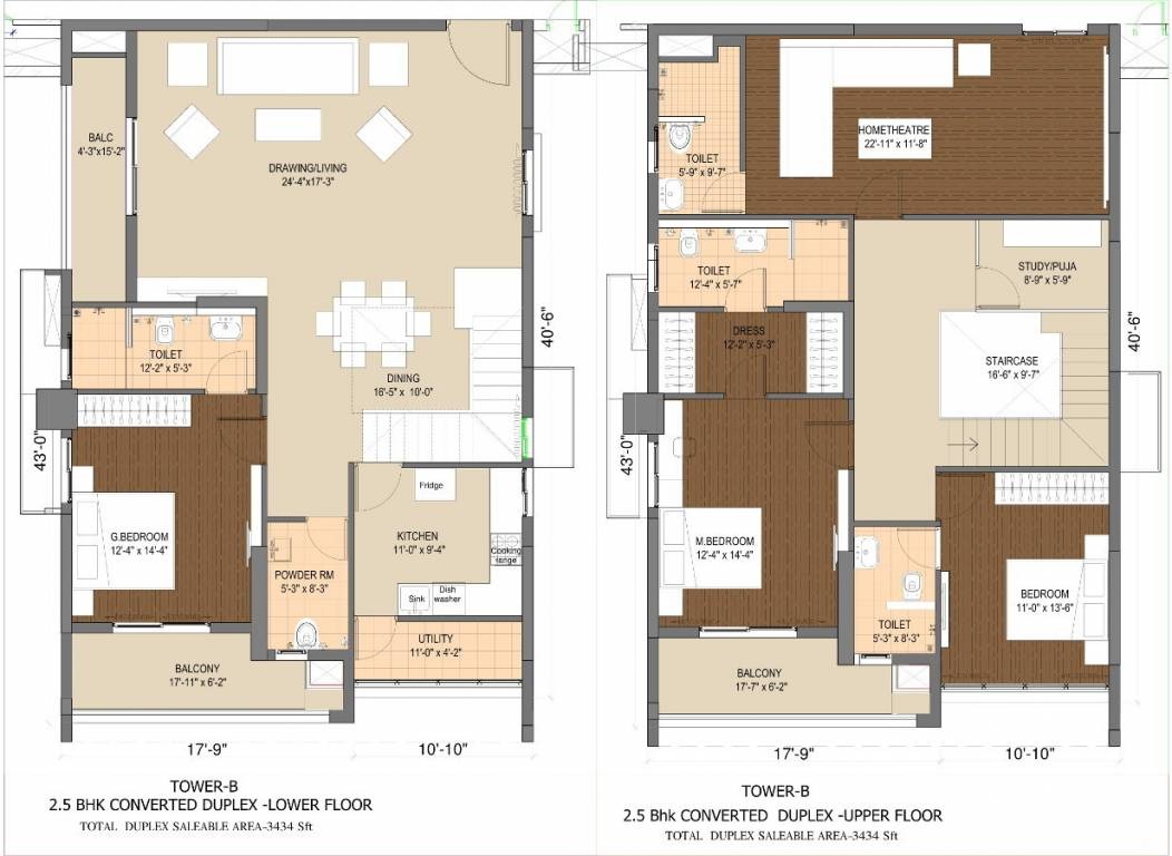 Rental 3 Bedroom 1850 Sq.Ft. Apartment in Phoenix Golf Edge, Gachibowli