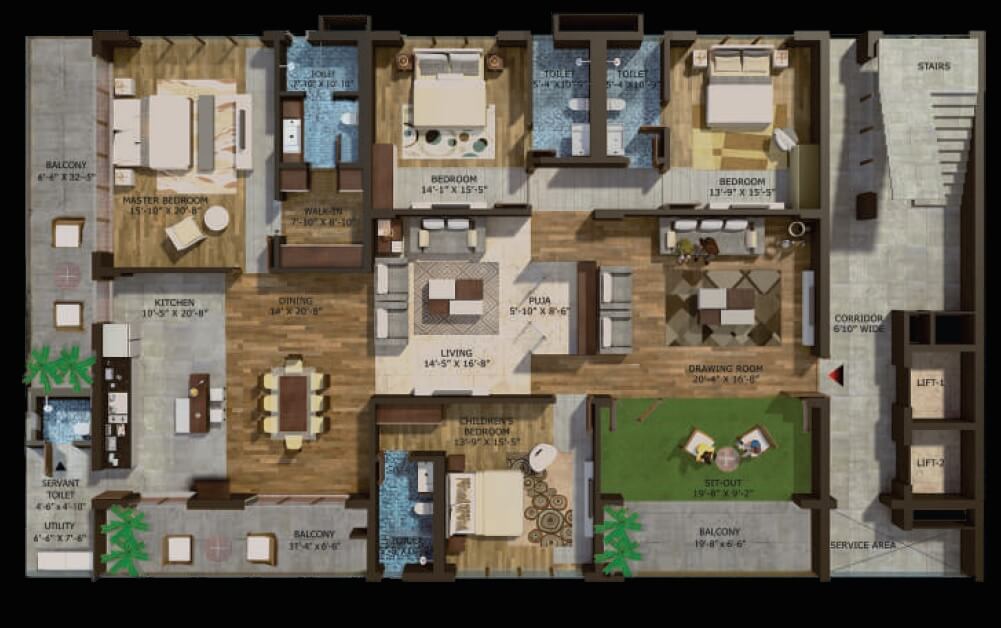 4 BHK 5190 Sq. Ft. Apartment