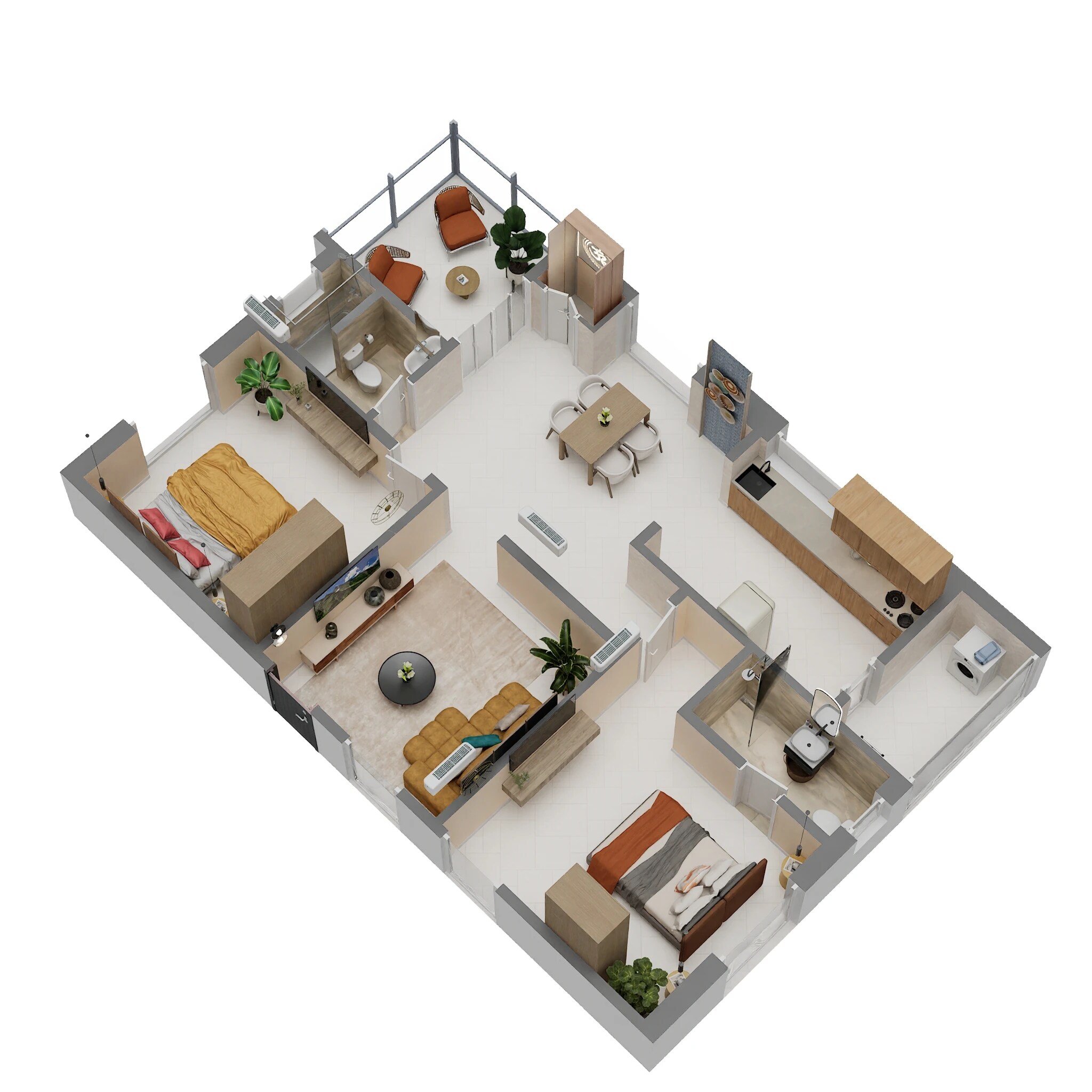 Floor plan of 2 BHK 1220 Sq. Ft. Apartment in Pinnacle Lakshmi Enclave, Hyderabad