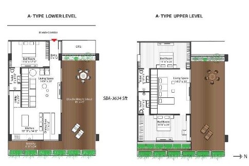 Floor plan of 3 BHK 2915 Sq. Ft. Apartment in Pooja Magic Breeze, Hyderabad