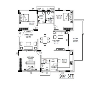  3 BHK Apartment at Praneeth Pranav Solitaire, Bachupally – for Rent