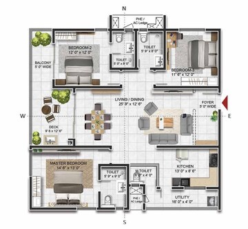 3 BHK Apartment at Prestige Beverly Hills, Financial District – for Sale