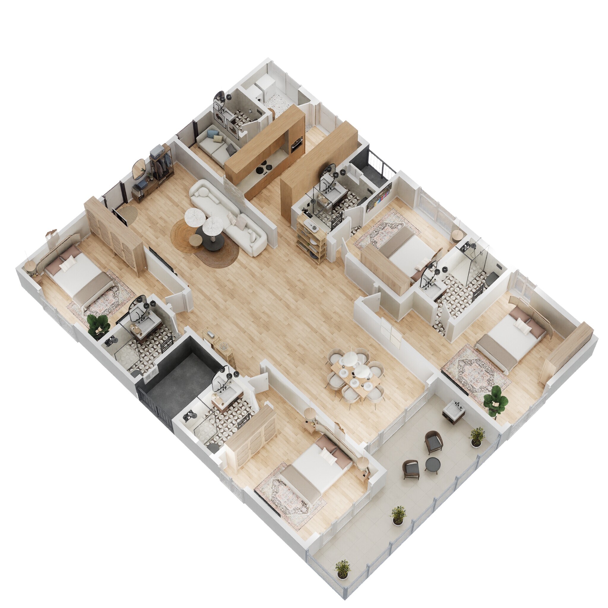Floor plan of 4 BHK Apartment - 2708 sq. ft. in Prestige Beverly Hills, Hyderabad
