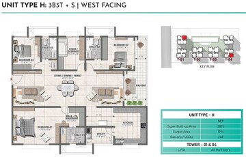 3 BHK Apartment at Prestige Clairemont, Kokapet – for Sale