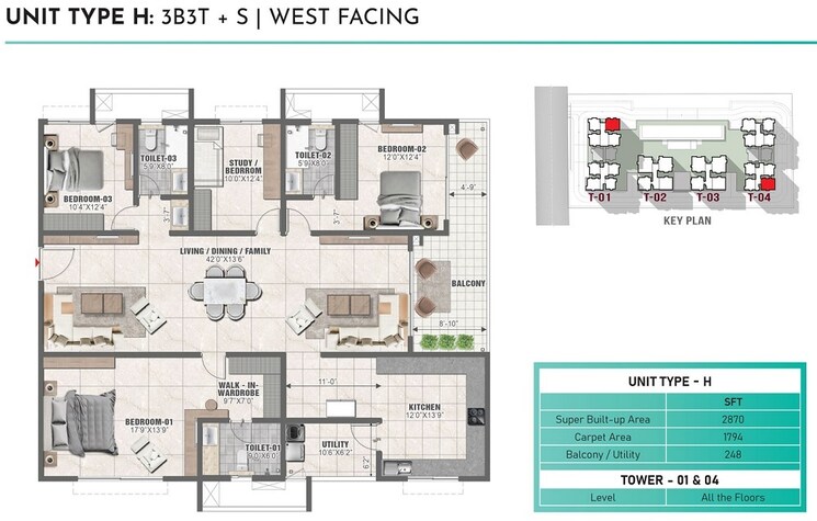 Other, prestige-clairemont 3 Bedroom 2976 Sq.Ft. Apartment In Kokapet Hyderabad 8749617