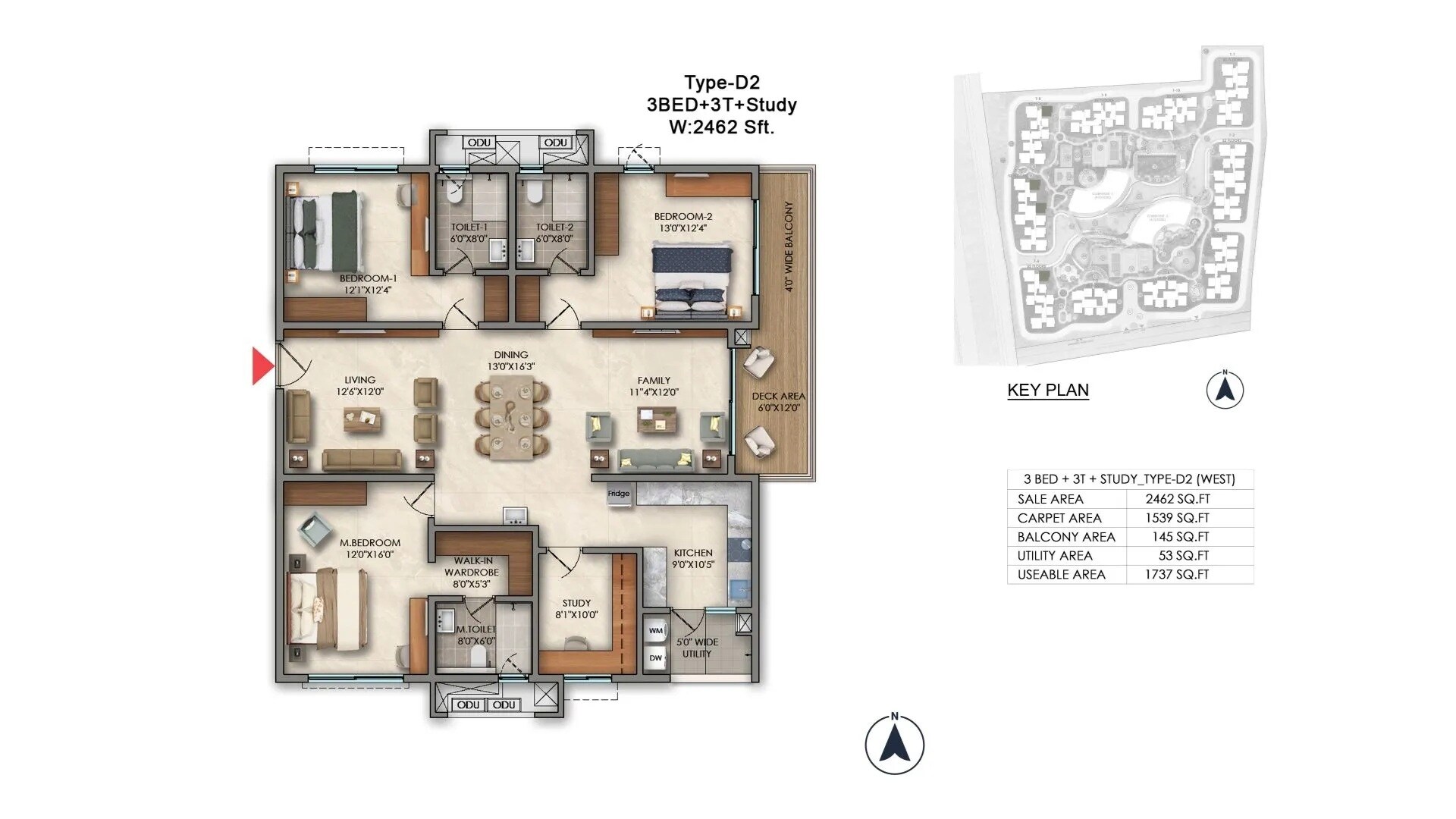 3 BHK 2462 Sq. Ft. Apartment