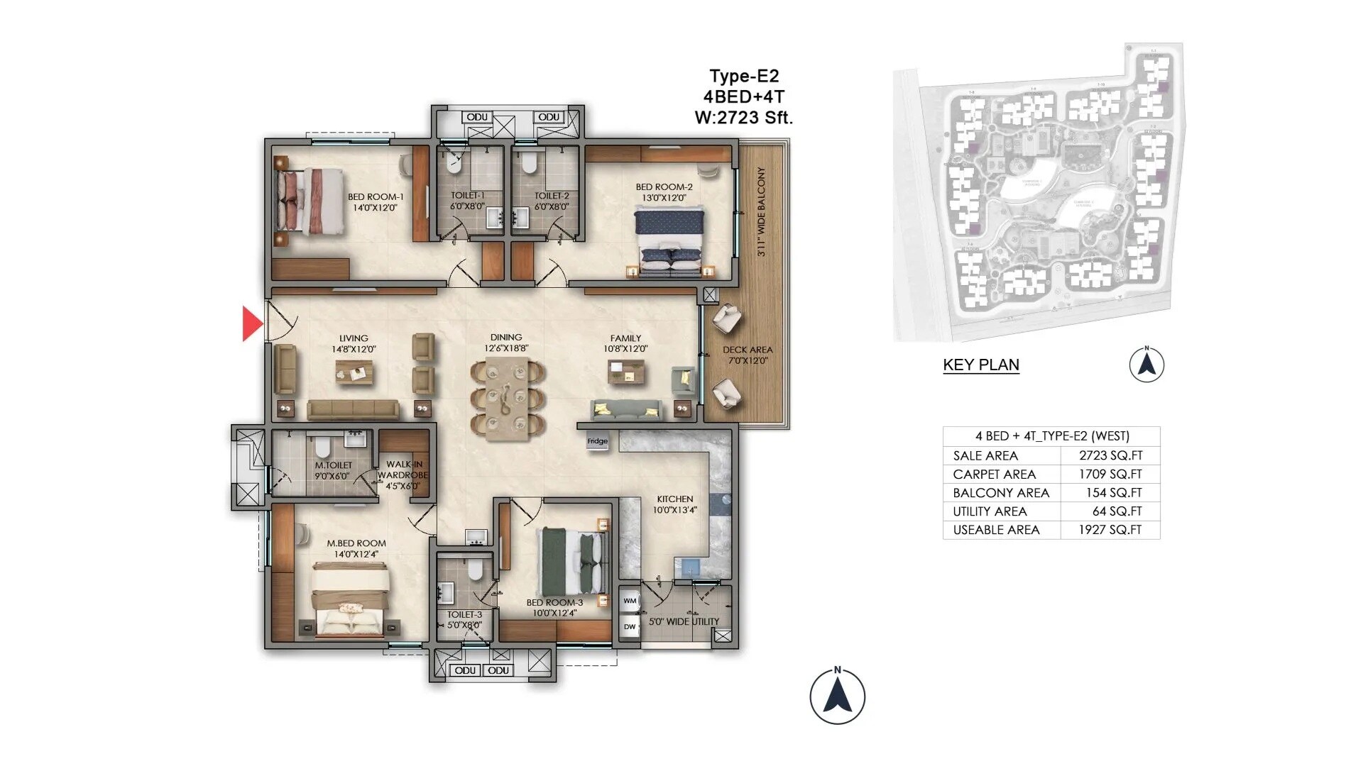 4 BHK 2723 Sq. Ft. Apartment