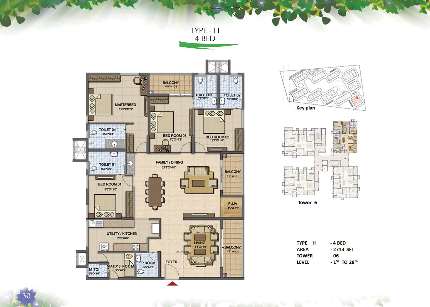 4 BHK 2713 Sq. Ft. Apartment