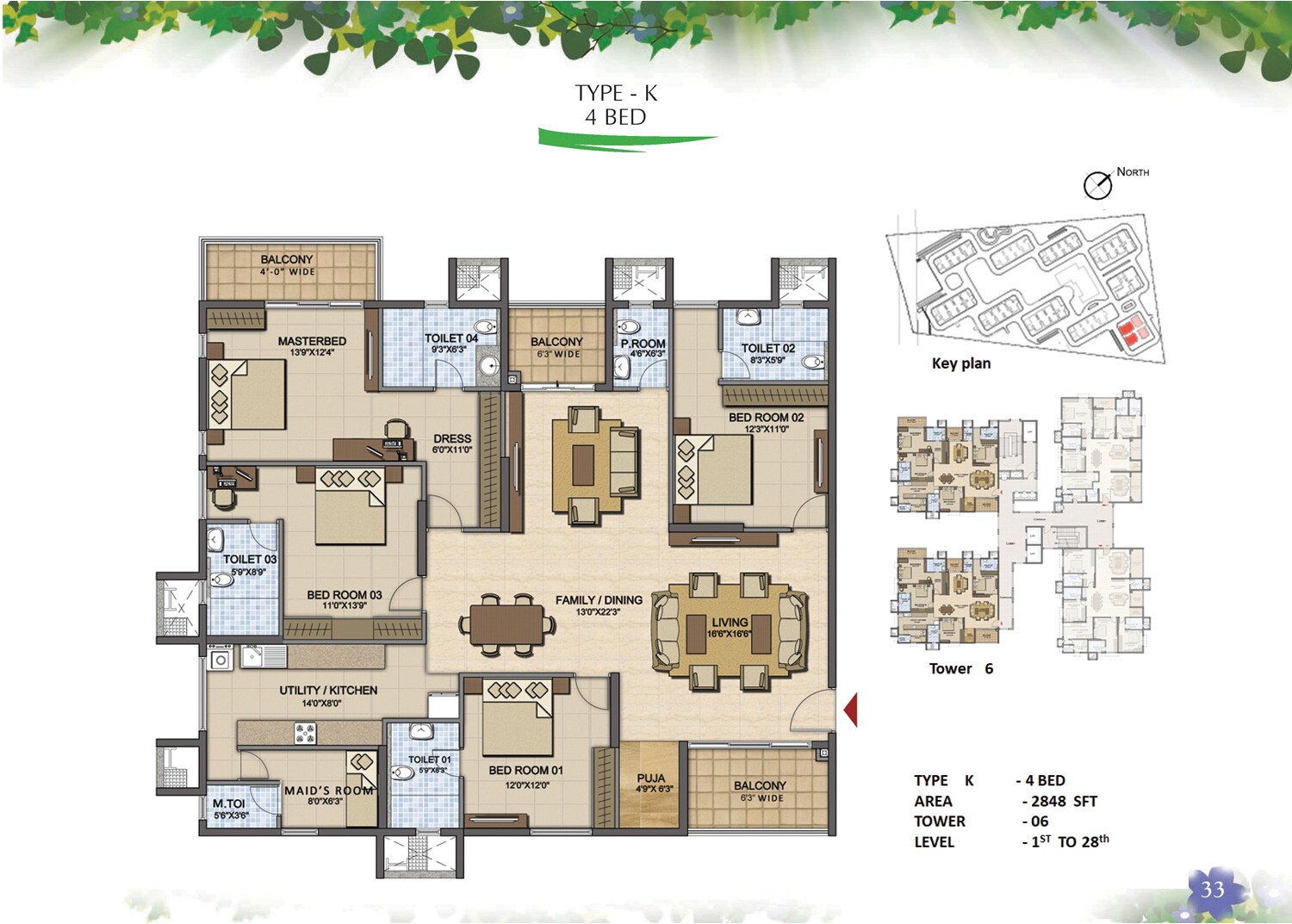 4 BHK 2848 Sq. Ft. Apartment