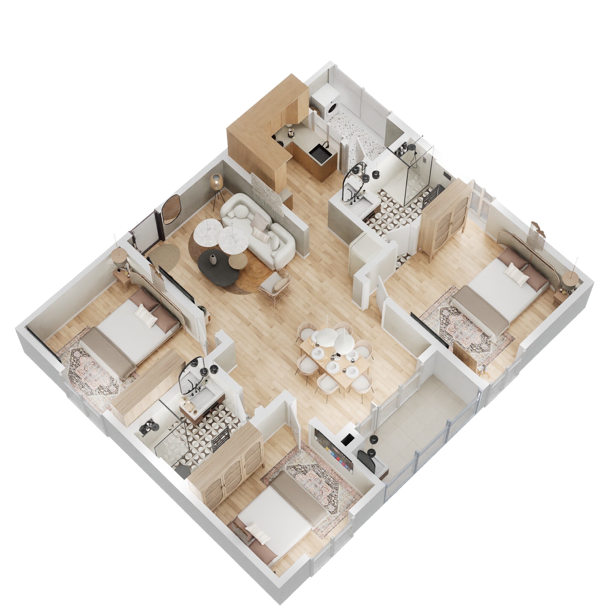 3 BHK 1390 Sq. Ft. Apartment