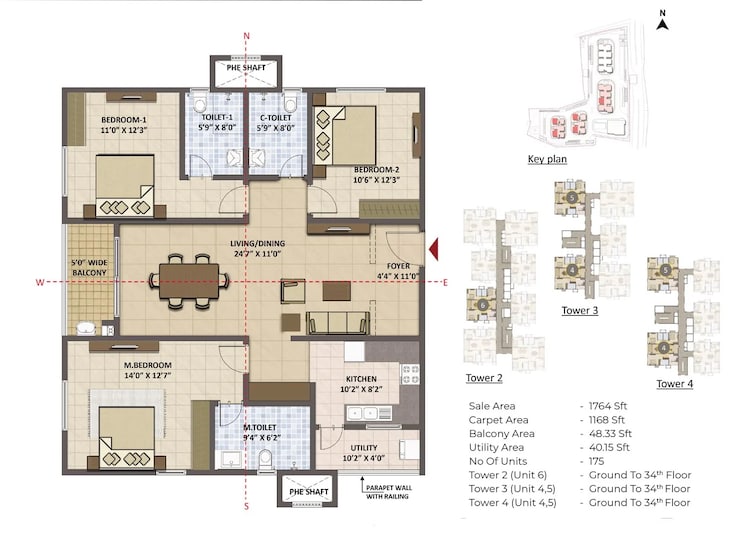 Other, prestige-tranquil 3 Bedroom 1335 Sq.Ft. Apartment In Kokapet Hyderabad 8983716