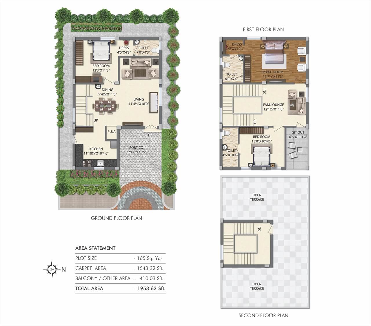 Floor plan of 4 BHK 2675 Sq. Ft. Villa in Prima Paradisoo, Hyderabad