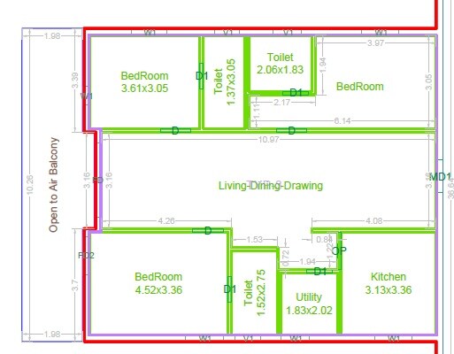 3 BHK 1429 Sq. Ft. Apartment