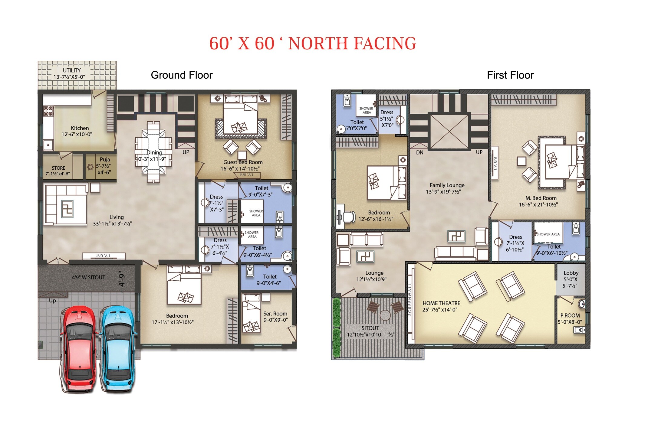 Floor plan of 4 BHK 4286 Sq. Ft. Villa in Prime Alpenia, Hyderabad