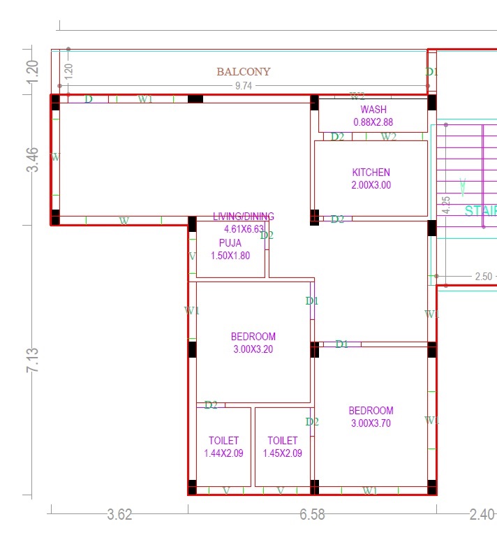 2 BHK 1260 Sq. Ft. Apartment in PRK Rajani River Edge