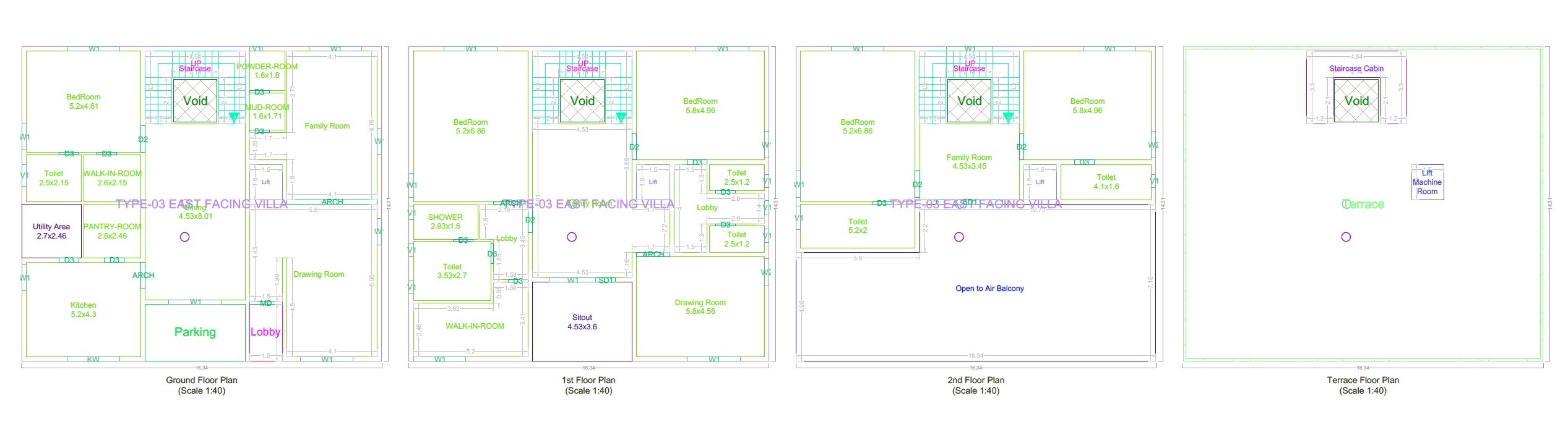 Floor plan of 5 BHK 6555 Sq. Ft. Villa in Prudent Soulscape, Hyderabad