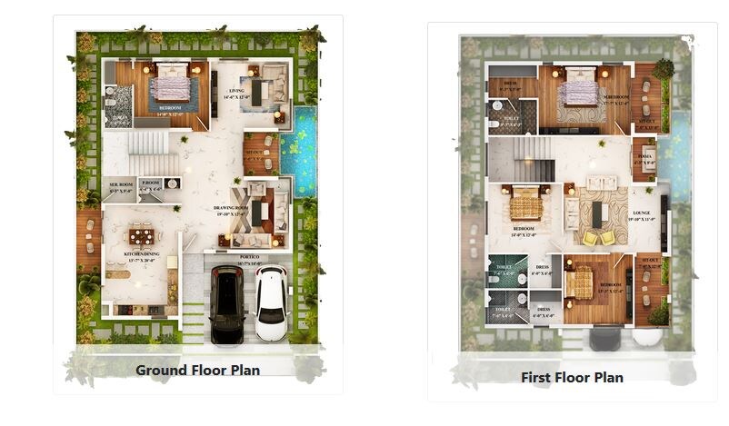 Floor plan of 4 BHK 3788 Sq. Ft. Villa in PVR Urban Life, Hyderabad
