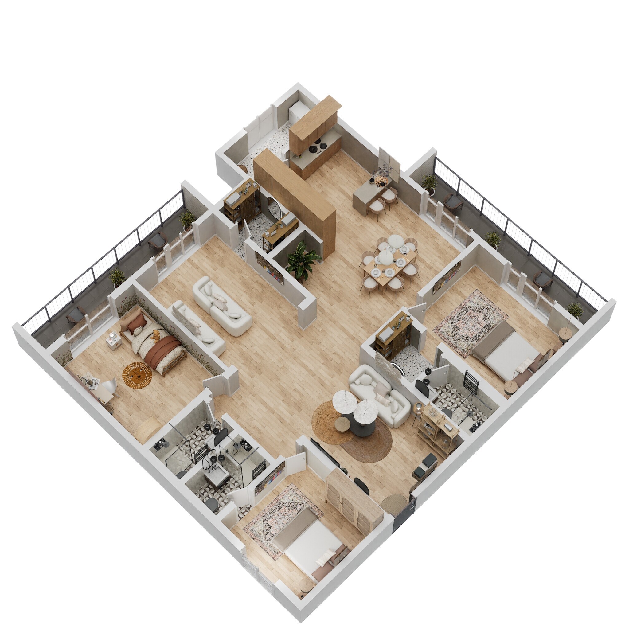 Floor plan of 4 BHK 2850 Sq. Ft. Apartment in Quambiant Amaranthine, Hyderabad