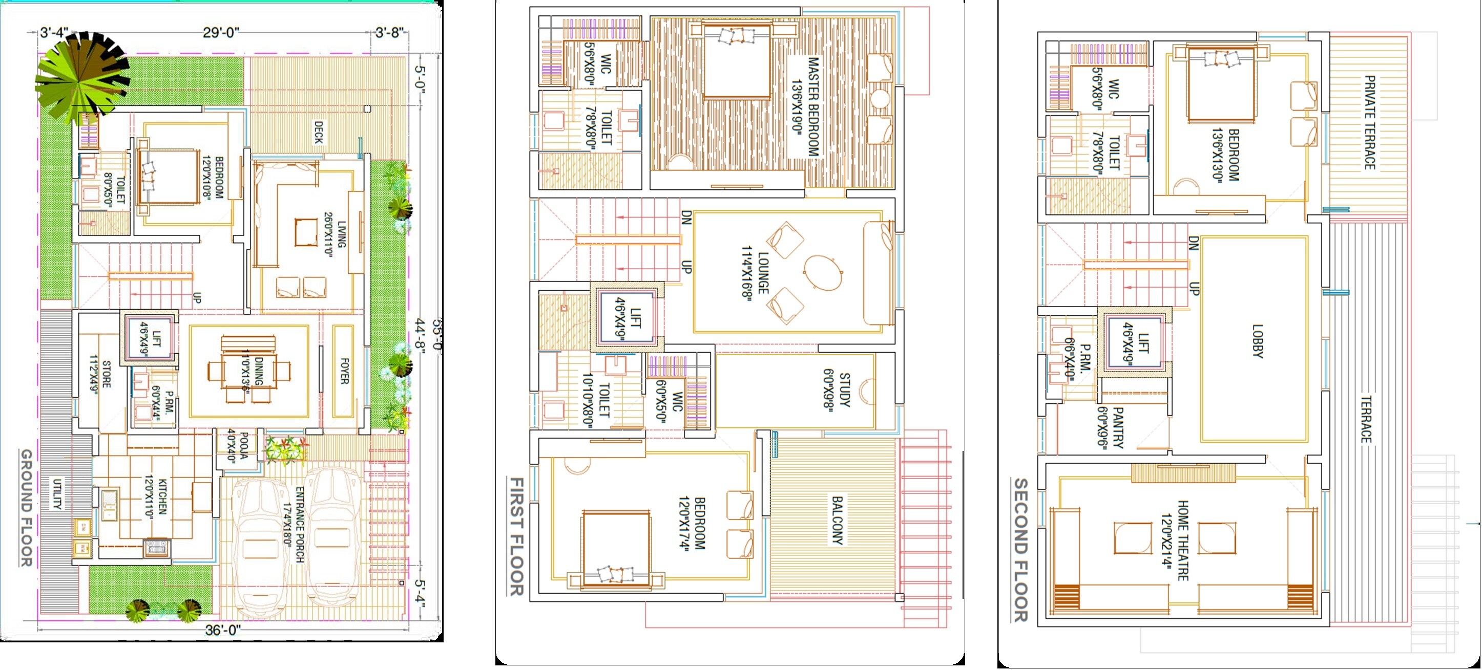 Floor plan of 4 BHK 3767 Sq. Ft. Villa in Radhey Raaga, Hyderabad