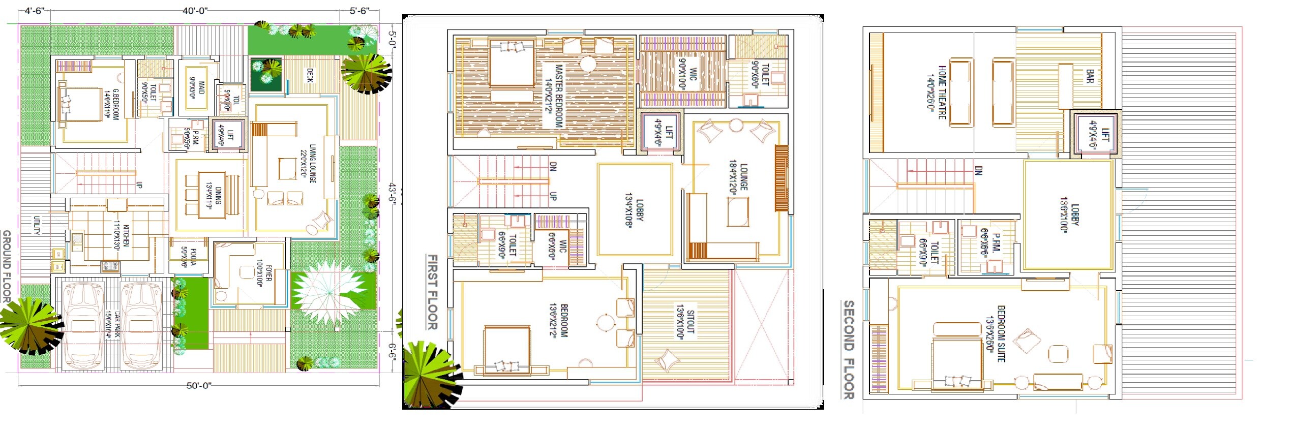 Floor plan of 4 BHK 4585 Sq. Ft. Villa in Radhey Raaga, Hyderabad
