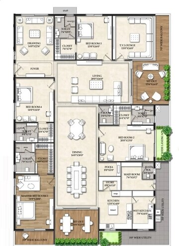  4 BHK Apartment at Raghava Iris, Rai Durg – for Sale