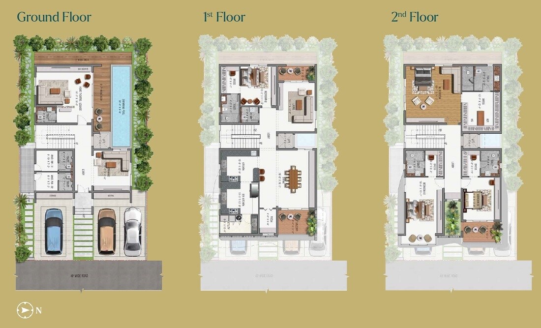 Floor plan of 4 BHK Villa - 5647 sq. ft. in Raghava Sage, Hyderabad