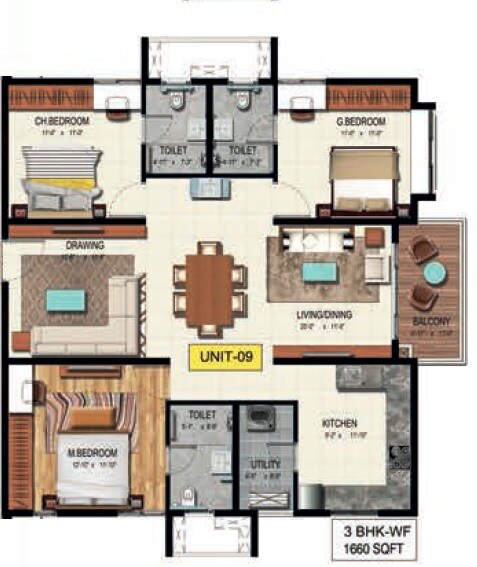 Other, raghava-wave 3 Bedroom 1660 Sq.Ft. Apartment In Tellapur Hyderabad 6871065