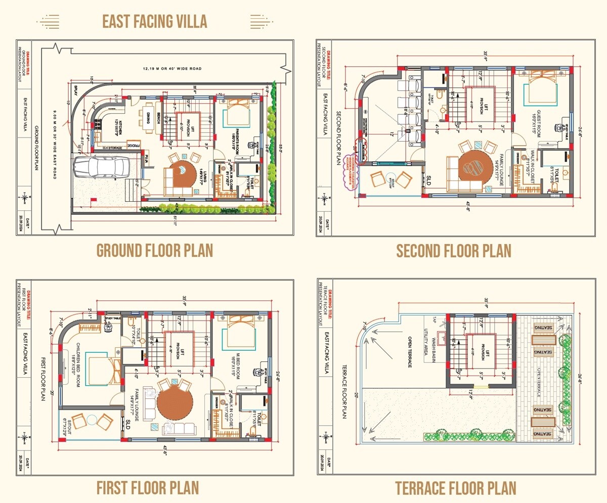 Floor plan of 4 BHK 4200 Sq. Ft. Villa in Raichandani Akshaya Serenity, Hyderabad