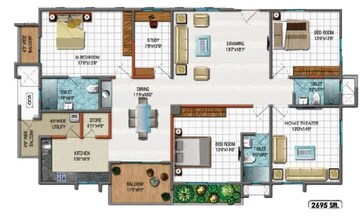 3 BHK Apartment at Rainbow Vistas, Hi Tech City – for Rent
