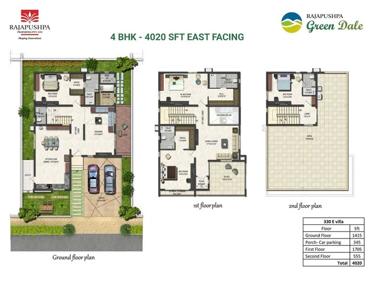 Other, rajapushpa-green-dale 4 Bedroom 4020 Sq.Ft. Villa In Tellapur Hyderabad 8840918