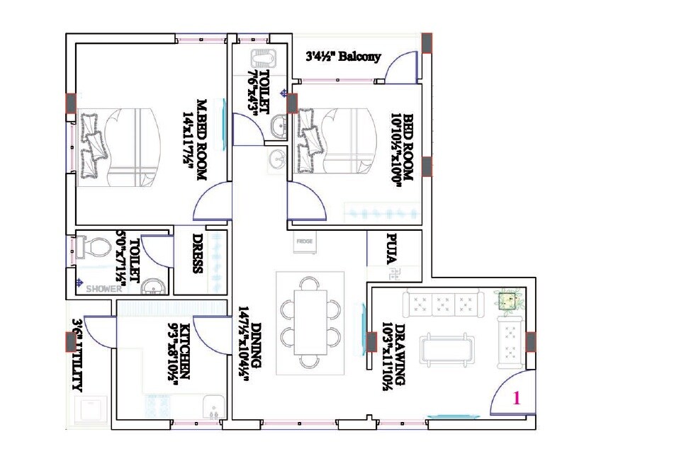 2 BHK 1171 Sq. Ft. Apartment