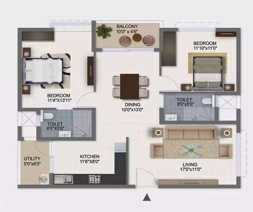 ramky one galaxia phase 2 apartment 2 bhk 1268sqft 20213814153833