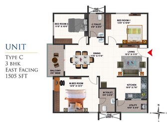 3 BHK Apartment For Resale in Ramky One Genext Towers Uppal Hyderabad  8150148