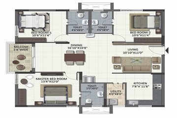  3 BHK Apartment at Ramky One Harmony, Bachupally – for Sale