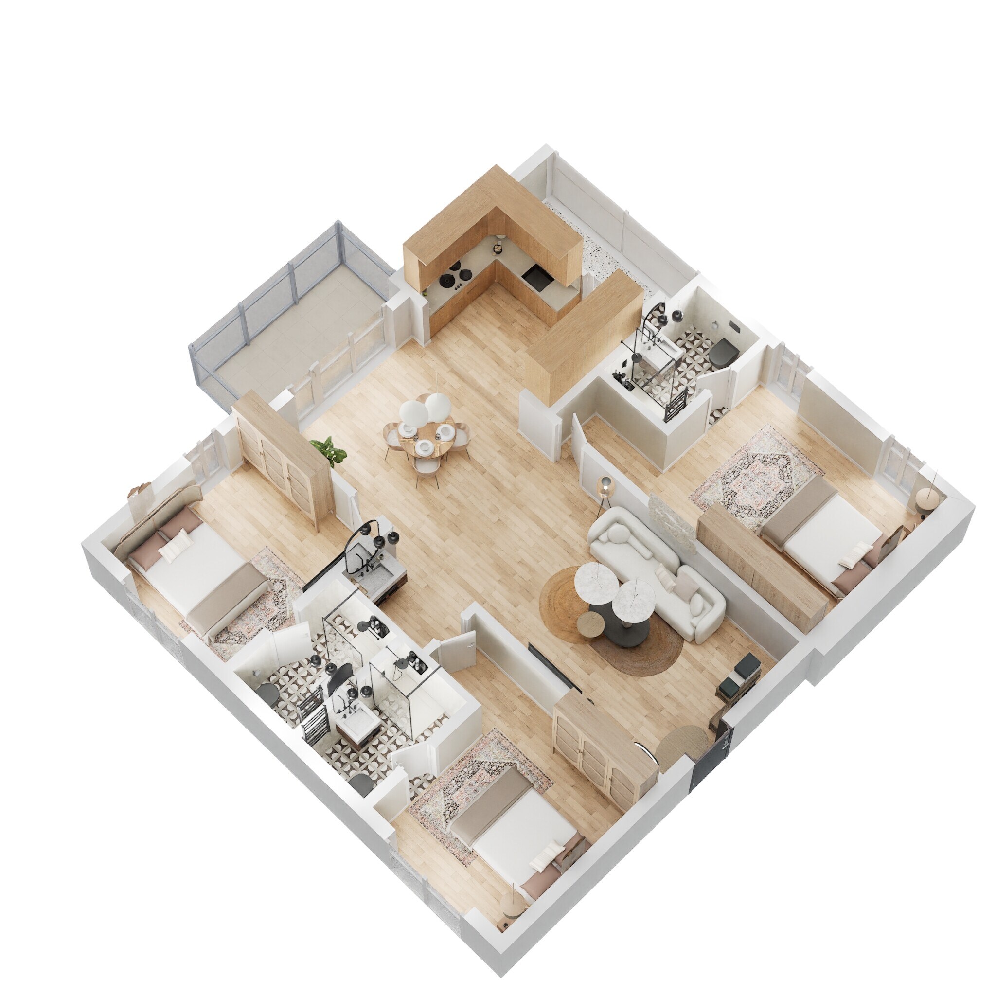 3 BHK 1750 Sq. Ft. Apartment