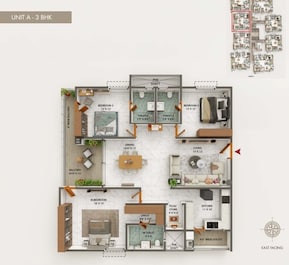 3 BHK 2290 Sq. Ft. Apartment in Ramky The Eminent