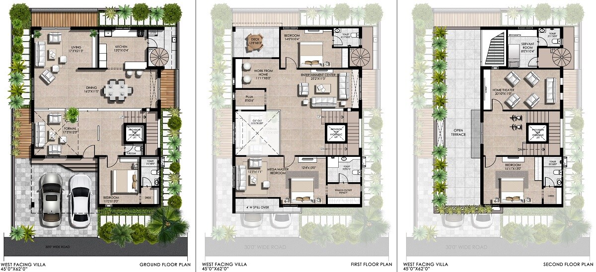 Floor plan of 4 BHK 4634 Sq. Ft. Villa in Riddhi Laxman County, Hyderabad