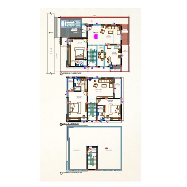 Floor plan of 3 BHK 2000 Sq. Ft. Villa in Risinia Capital Greens, Hyderabad