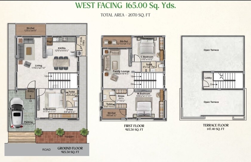 3 BHK 2070 Sq. Ft. Villa