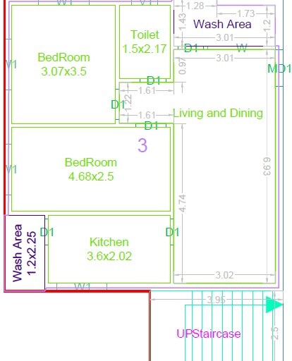 2 BHK 1250 Sq. Ft. Apartment