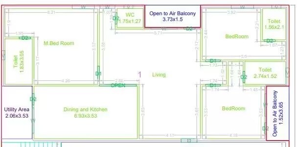 3 BHK 2207 Sq. Ft. Apartment